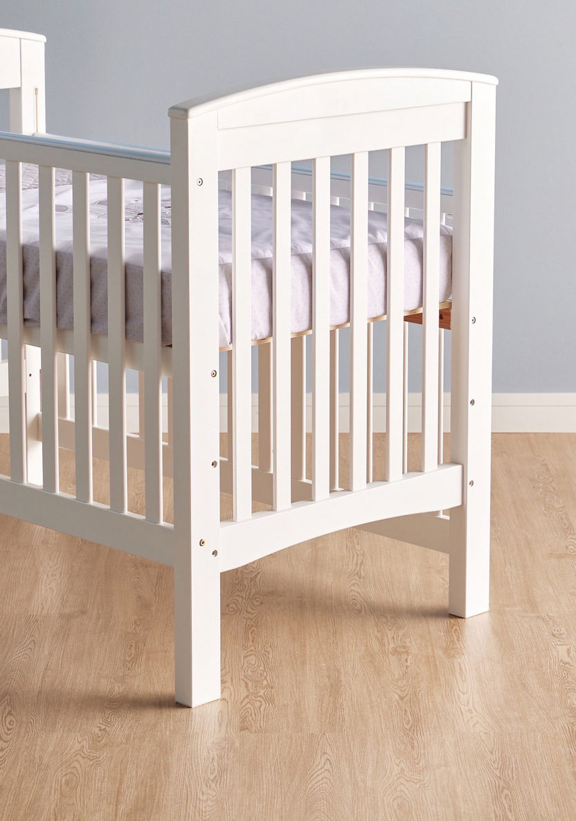 Giggles Marcia Wooden Crib with Three Adjustable Heights - White (Up to 3 years)-Baby Cribs-image-7
