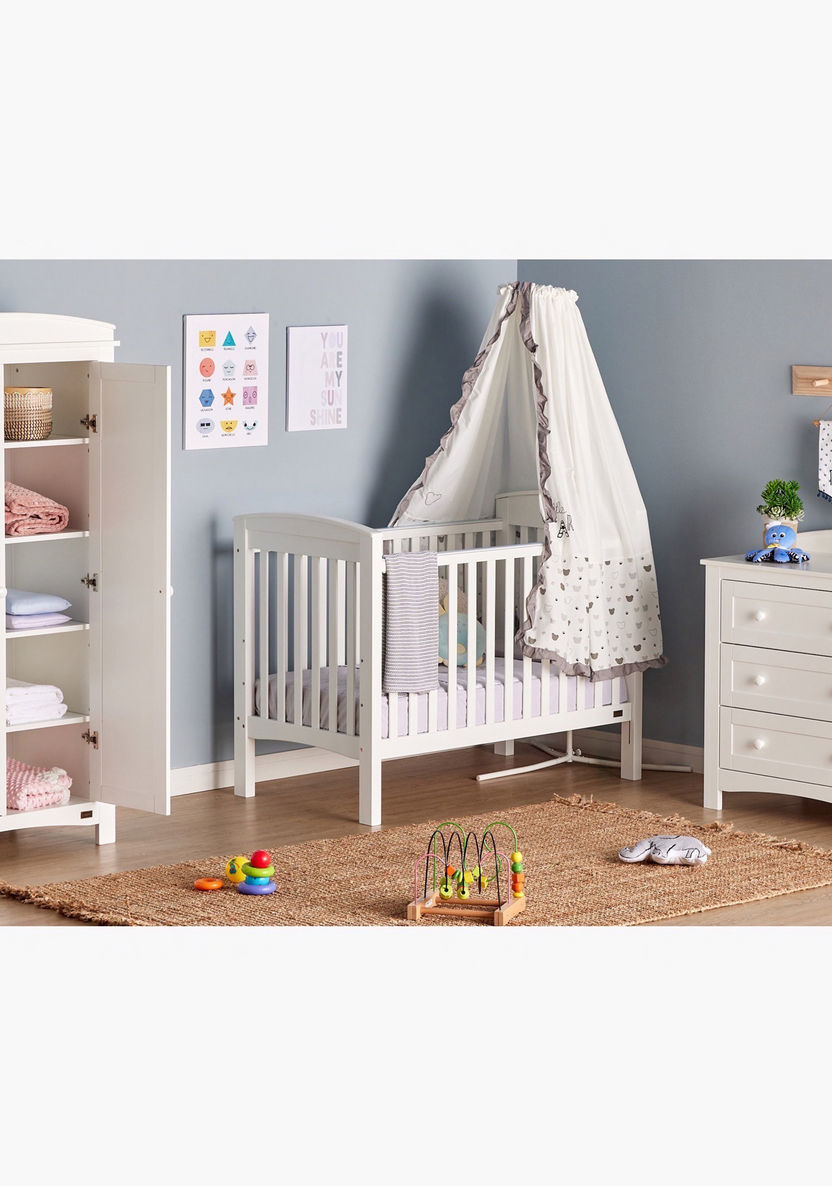 Giggles Marcia Wooden Crib with Three Adjustable Heights - White (Up to 3 years)-Baby Cribs-image-8