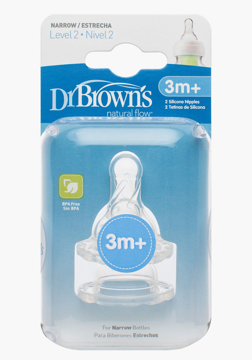 Dr. Brown's Feeding Bottle Nipple - Set of 2-Bottles and Teats-image-1