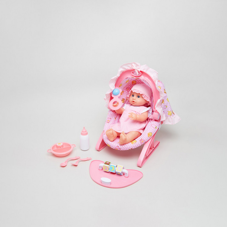 Nursery Baby Doll Playset with 5-in-1 Accessories