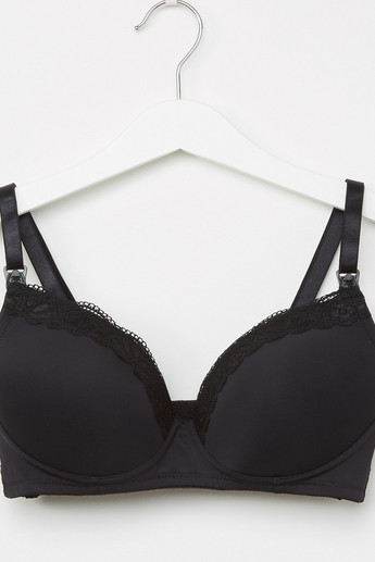 Buy Spring Lace Detail Nursing Bra with Hook and Eye Closure - XS