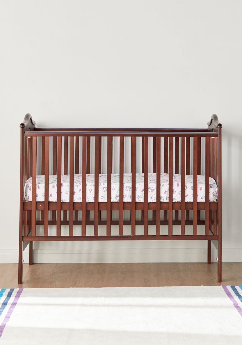 Giggles Jolie Wooden Crib with Three Adjustable Heights - Brown (Up to 3 years)-Baby Cribs-image-2