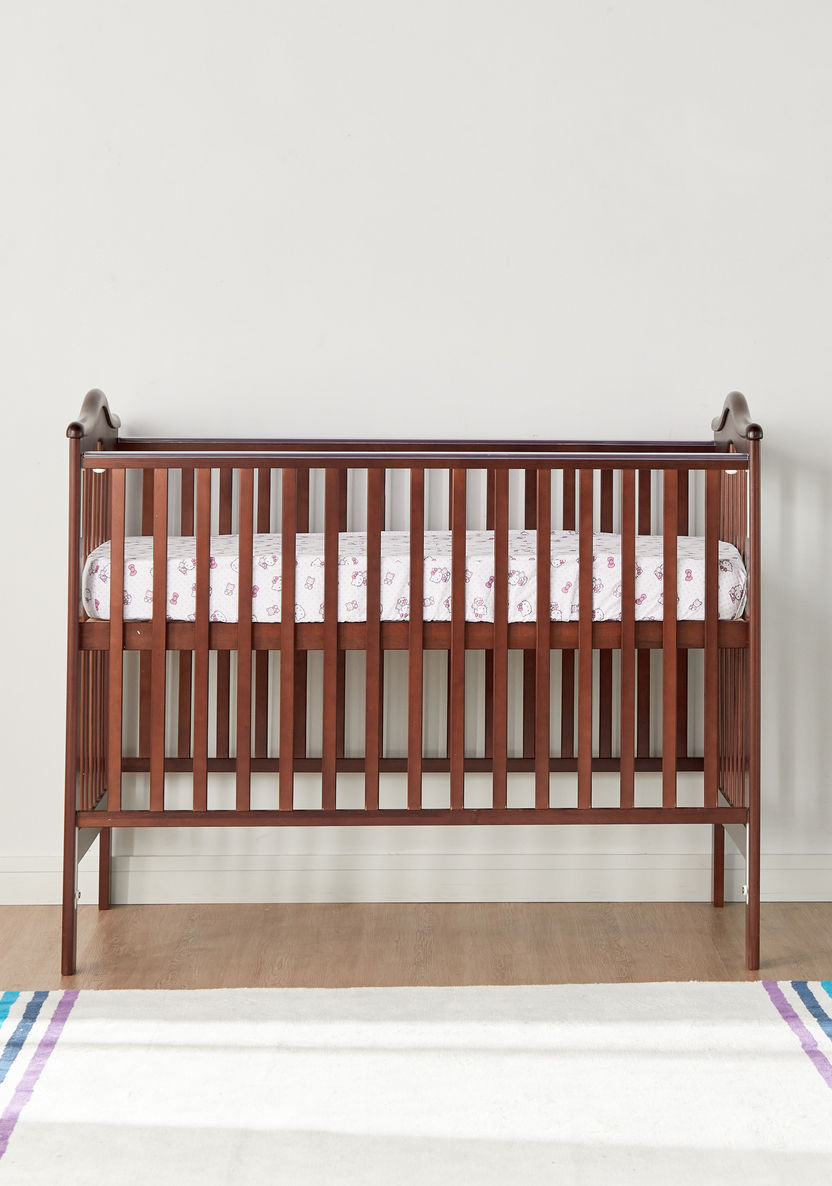 Giggles Jolie Wooden Crib with Three Adjustable Heights - Brown (Up to 3 years)-Baby Cribs-image-3