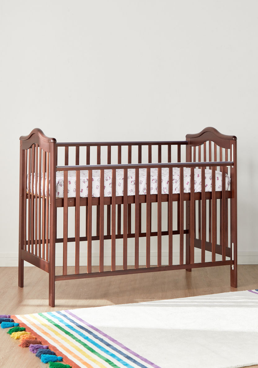 Giggles Jolie Wooden Crib with Three Adjustable Heights - Brown (Up to 3 years)-Baby Cribs-image-5