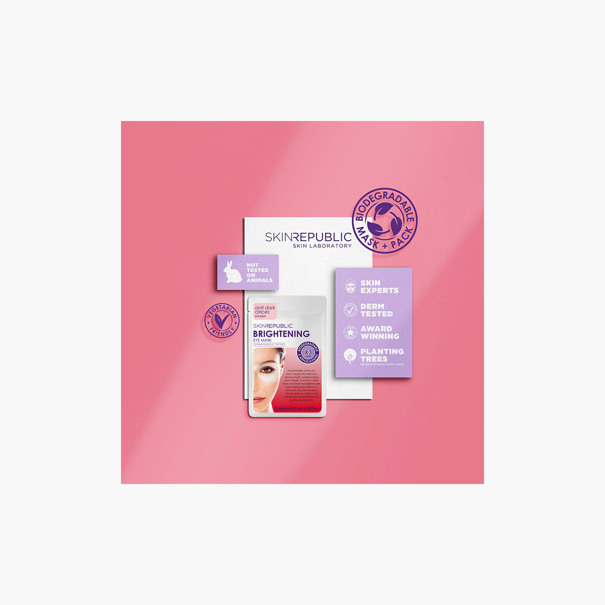 Skin Republic Brightening Eye Mask, For Bright Youthful Looking Eyes, Targets Dark Circles, With Vitamin C 23ml (3 Masks)-beautyandpersonalcare-skin-eyecare-image-6