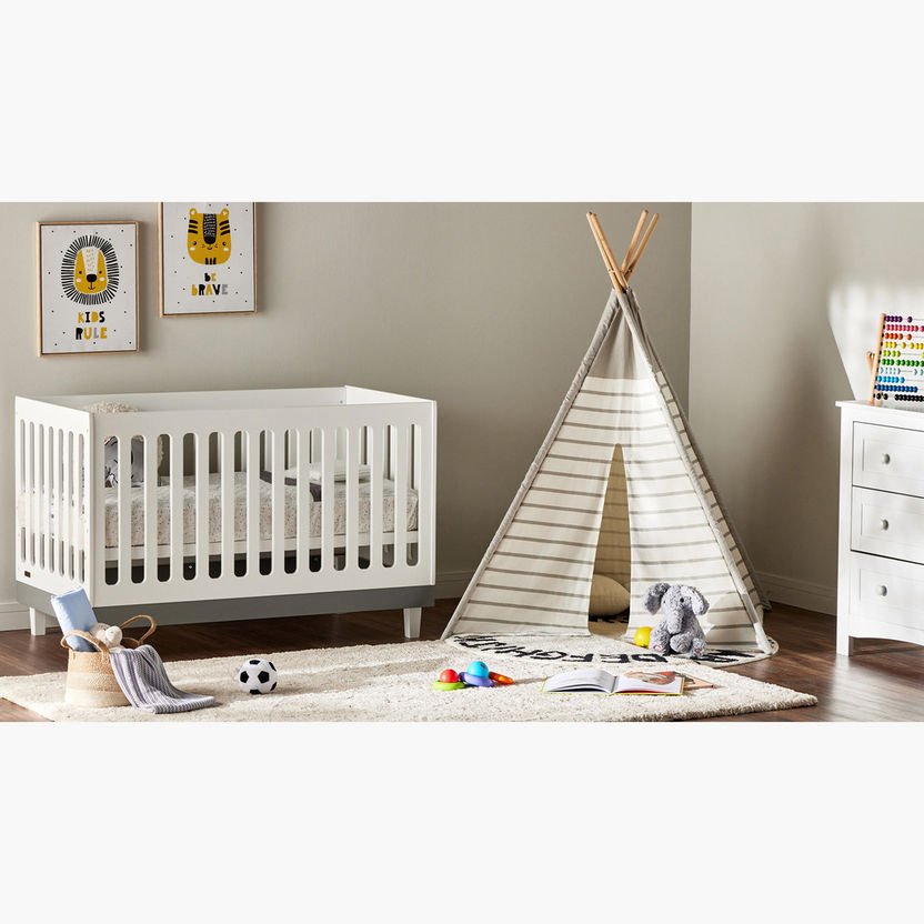 Juniors Madison 3-in-1 White Wooden Convertible Crib (Up to 5 years)-Baby Cribs-image-10