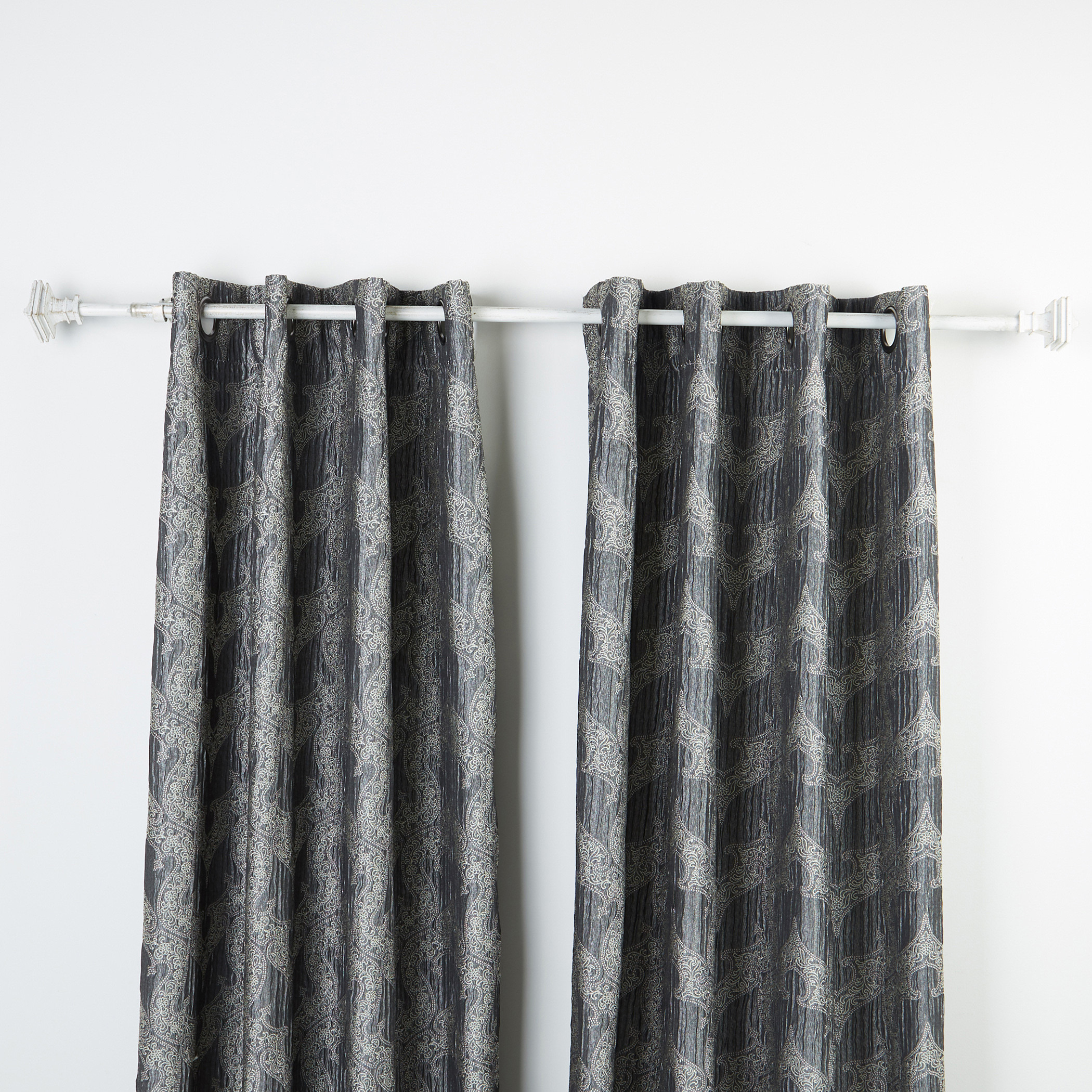 Artistic Linen Printed Eyelet Curtains - Set of 2-household-windows-curtains-image-1