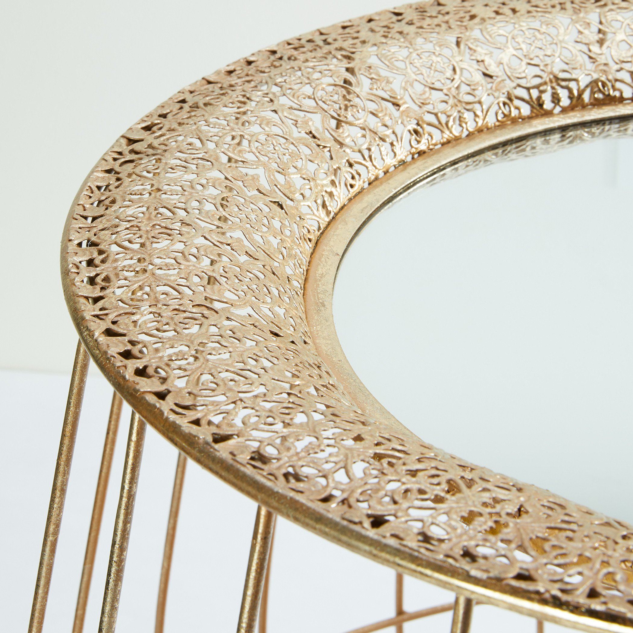 Shop Cage Shaped Metallic Table with Cutwork Border Online ...