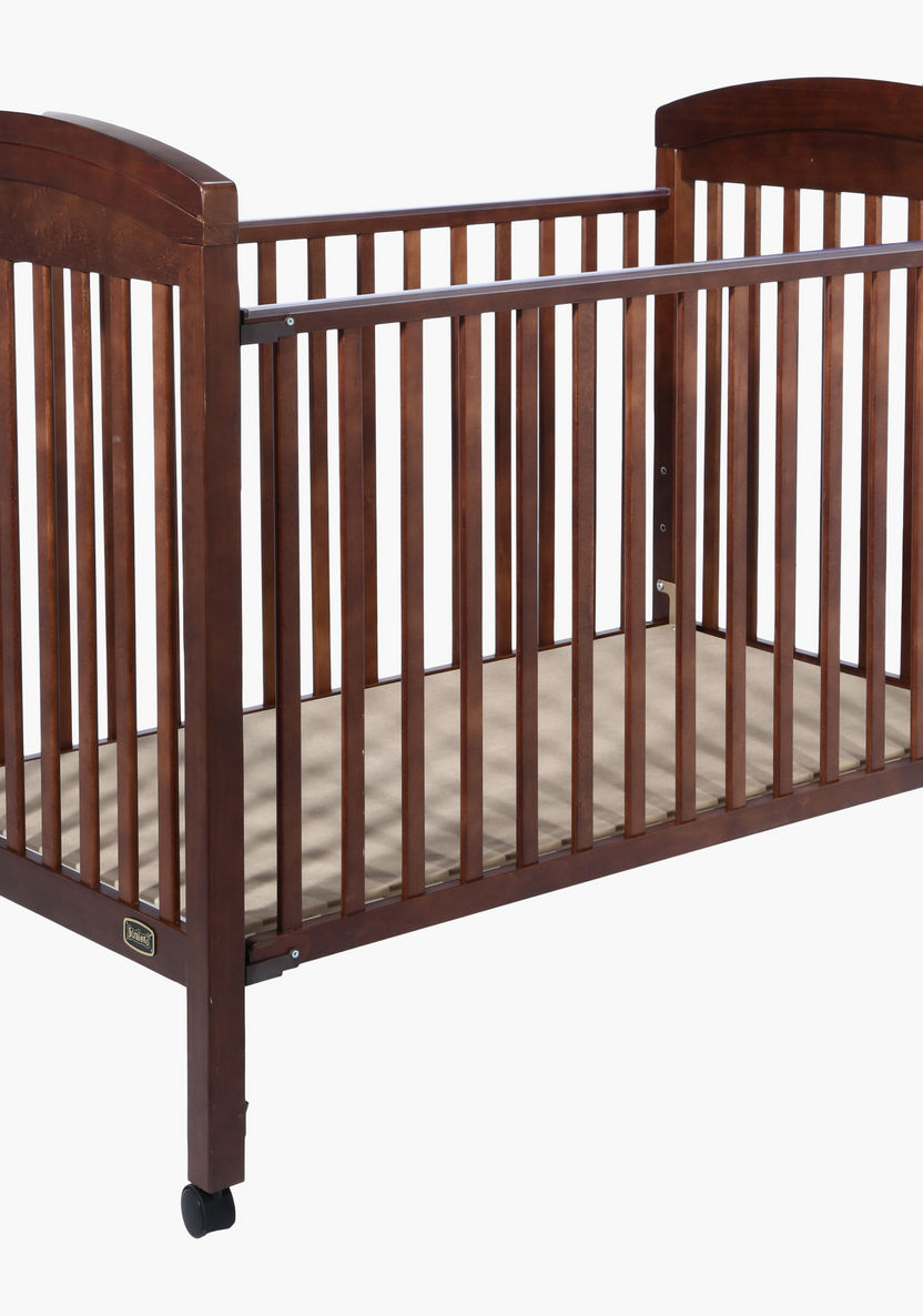 Juniors Magaret Wooden Crib with Three Adjustable Heights - Brown (Up to 3 years)-Baby Cribs-image-1