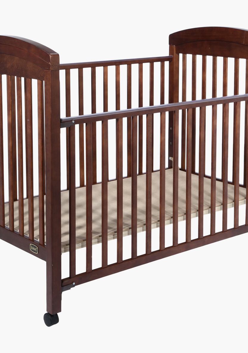 Juniors Magaret Wooden Crib with Three Adjustable Heights - Brown (Up to 3 years)-Baby Cribs-image-2