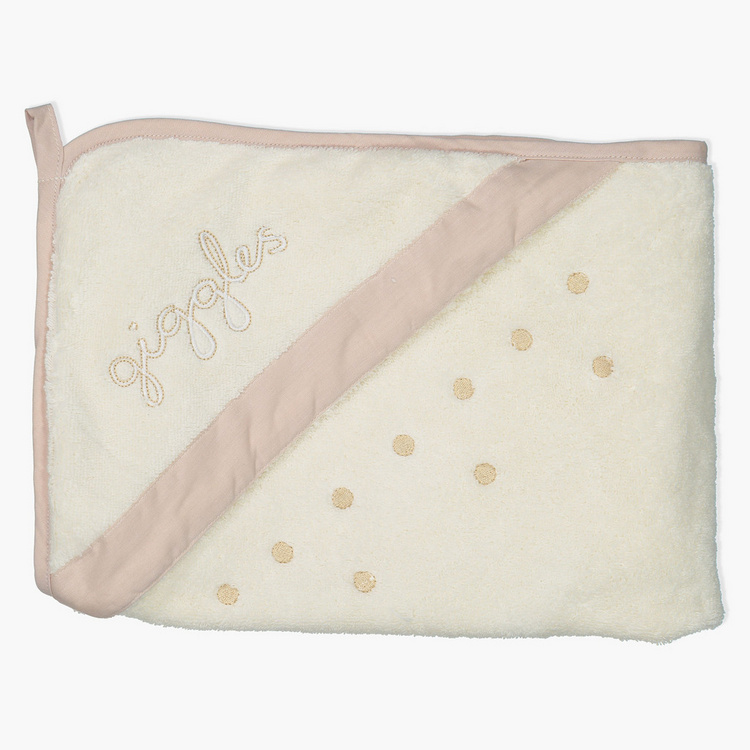 Giggles Embroidered Towel with Hood