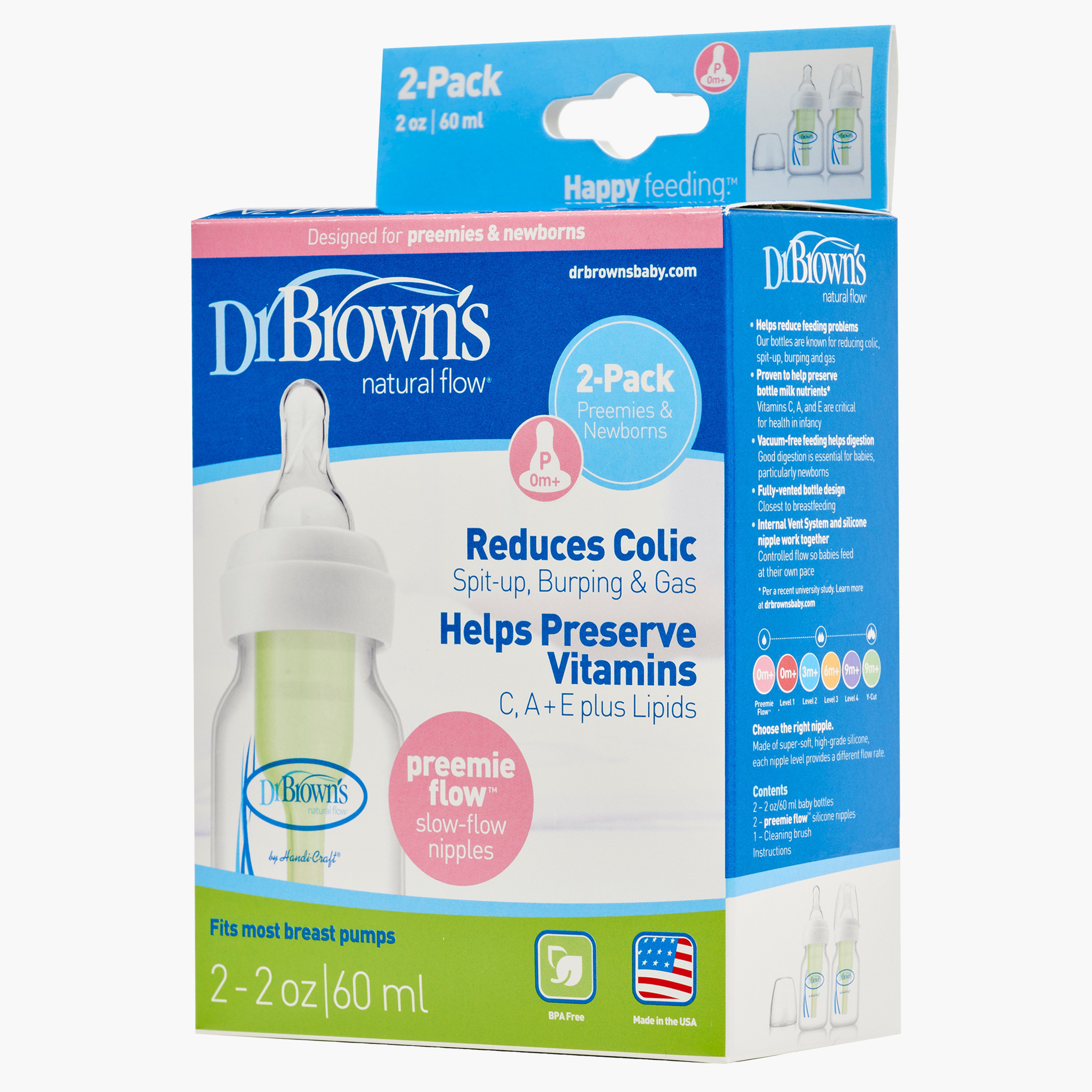 Dr. Brown's Milk Bottle - 2 Oz -baby-feeding-feedingbottles-bottlesandteats-image-2