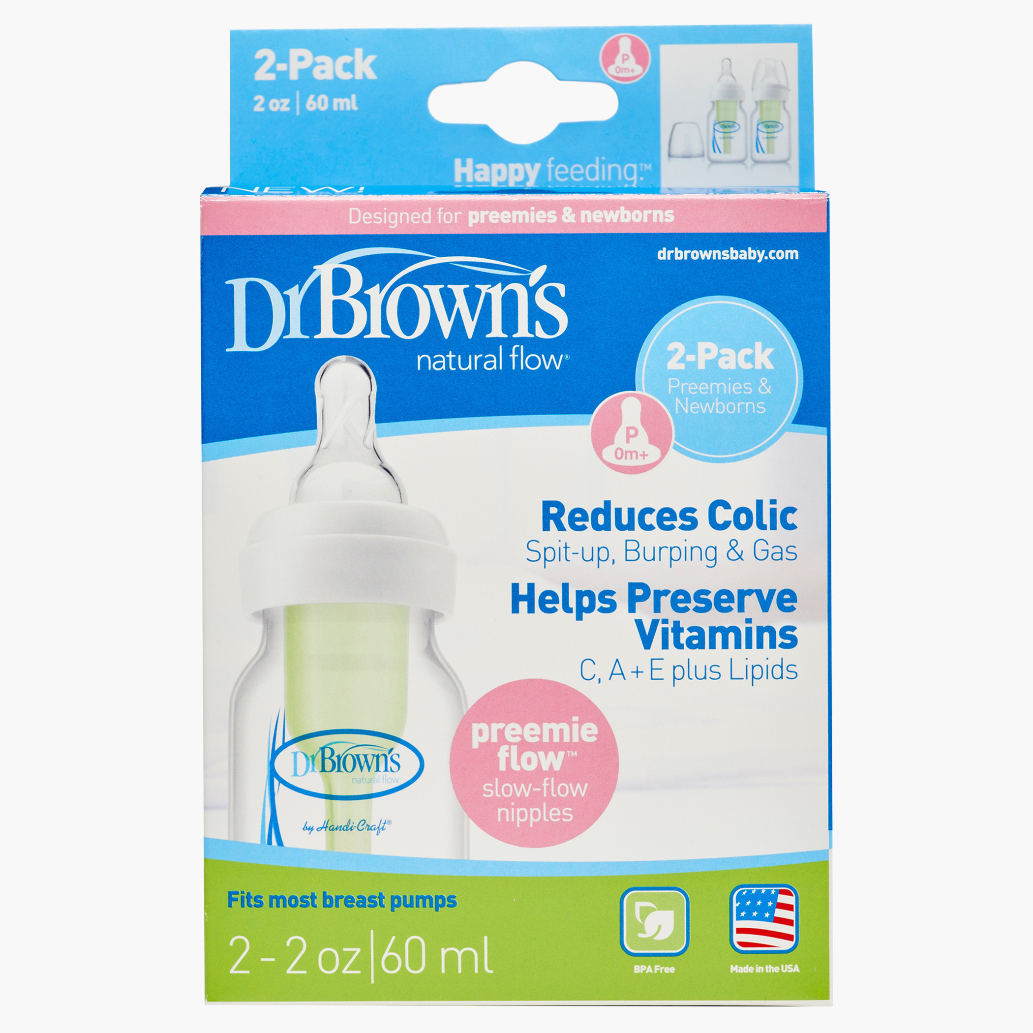 Dr. Brown's Milk Bottle - 2 Oz -baby-feeding-feedingbottles-bottlesandteats-image-3