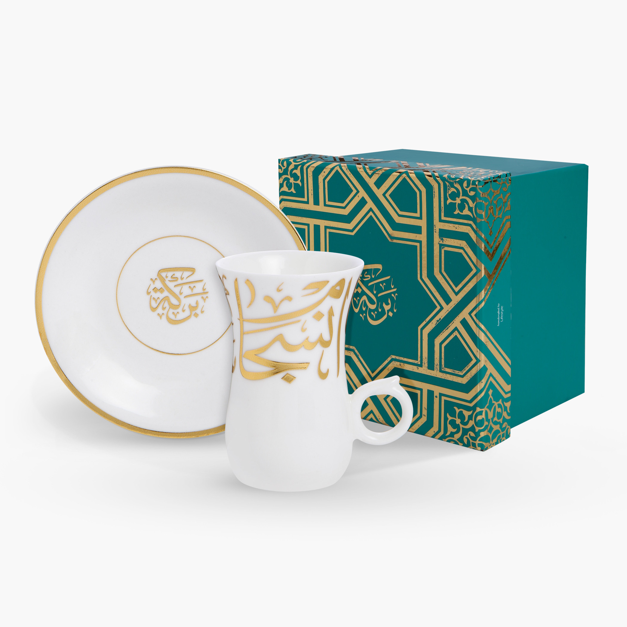 Calligraphy Cup and Saucer - Set of 2-household-dining-teaandcoffee-teaandcoffeesets-image-1