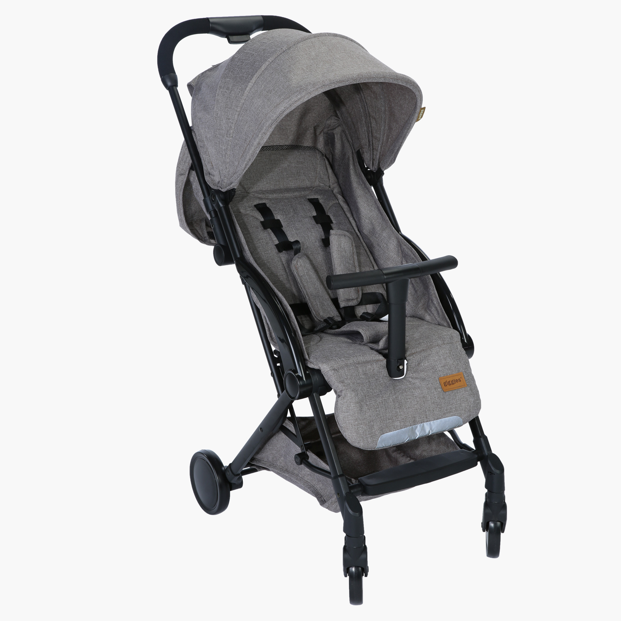 Giggles Grey Baby Stroller with One-Hand Fold Feature (Upto 3 years)-baby-gear-strollersandprams-strollers-image-1
