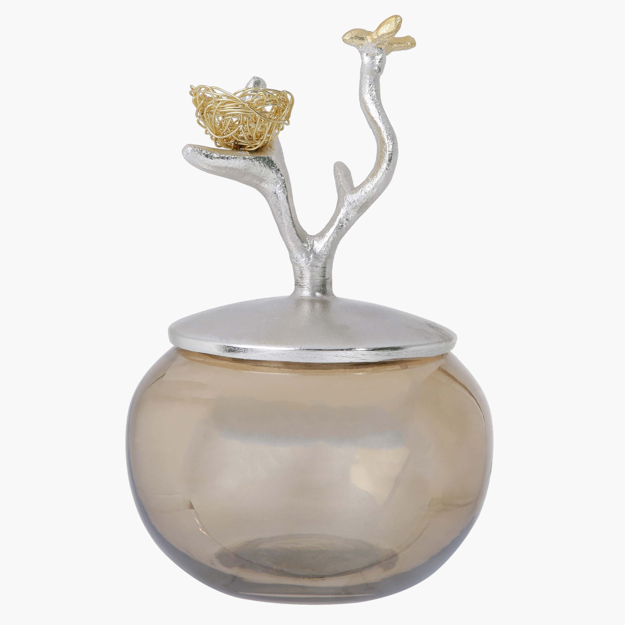 Elite d' Art Nest Cotton Jar - 10.50x10.50x16.0 cms-household-bathandlaundry-bathaccessories-bathaccessorysets-image-1