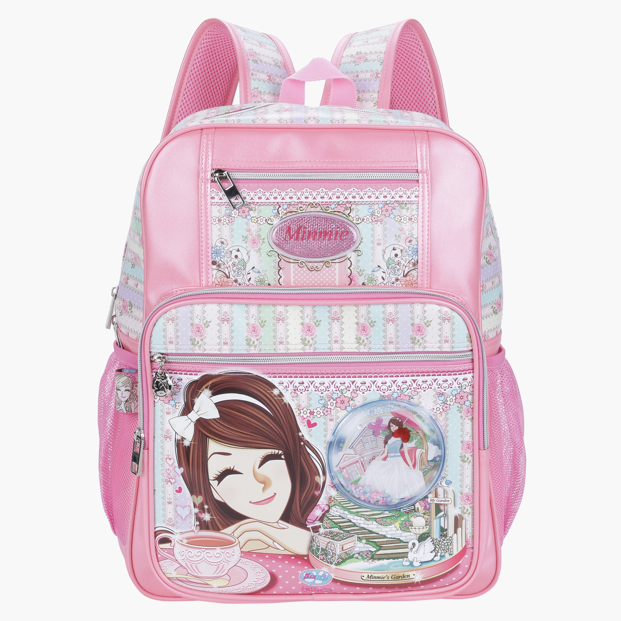 Minmie Printed Backpack with Zip Closure-school-bagsandbackpacks-backpacks-image-1