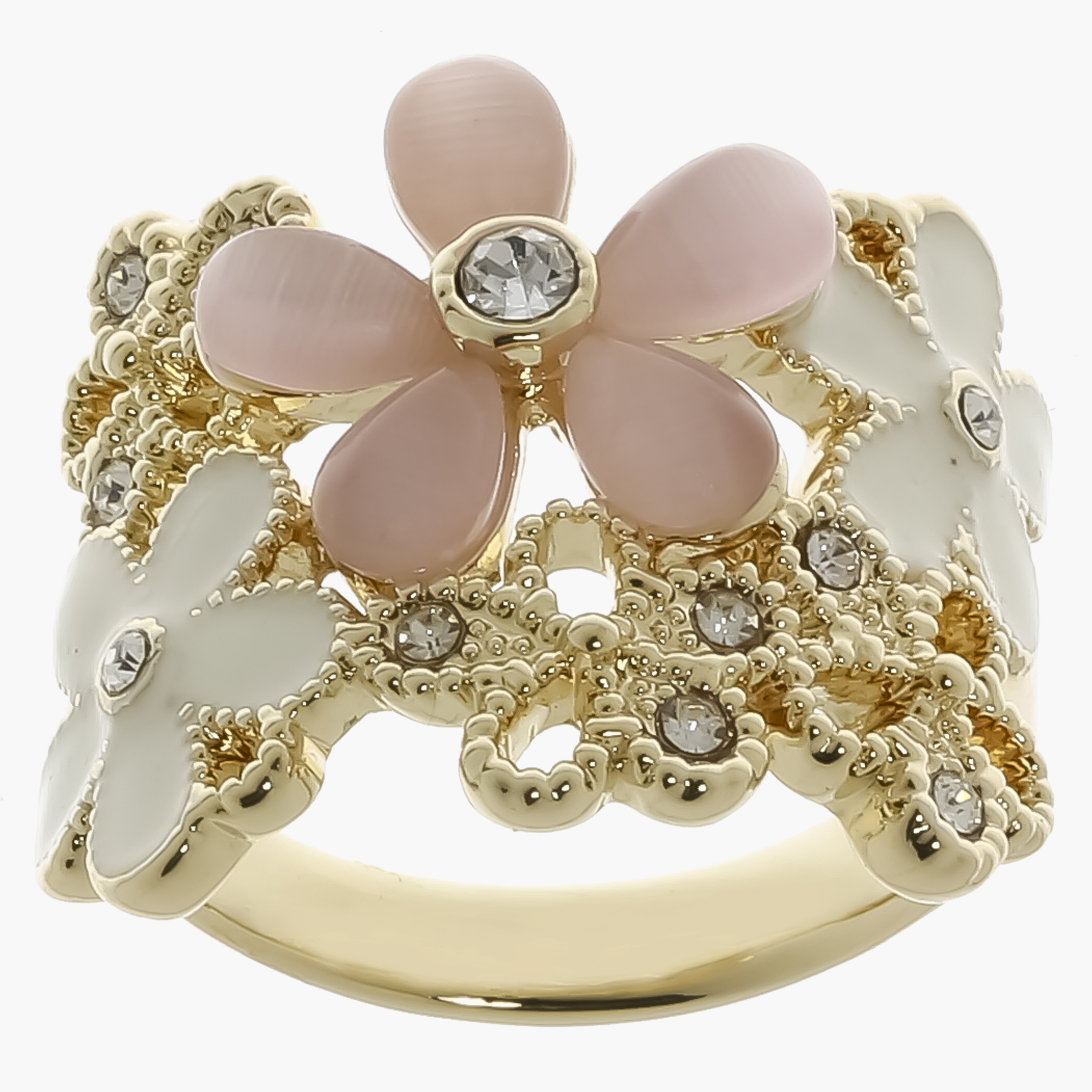 Enameled Floral Finger Ring-women-watchesandjewellery-jewellery-rings-image-1
