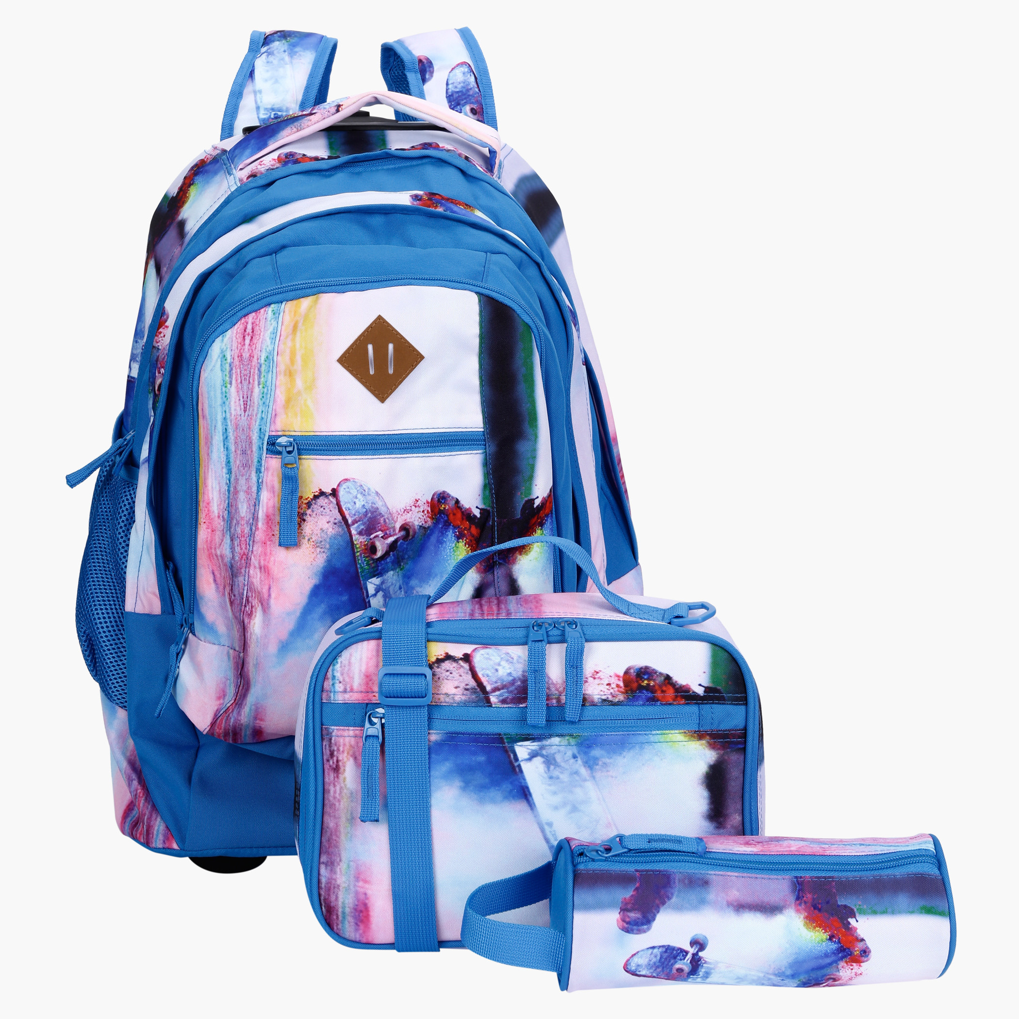 Buy Skateboard Printed Trolley Backpack Set of 3 Online for Kids Centrepoint Bahrain