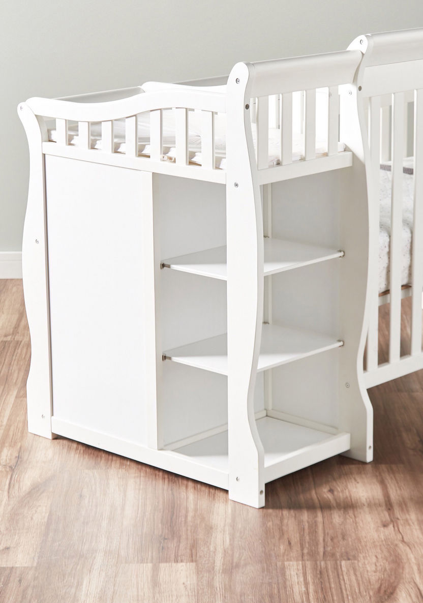 Giggles Jessica 3-in-1 White Wooden Convertible Crib with Storage (Up to 5 years)-Baby Cribs-image-11