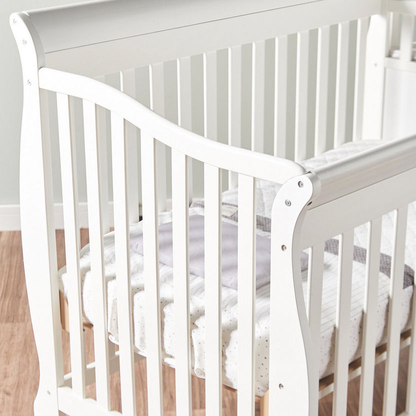 Giggles Jessica 3-in-1 White Wooden Convertible Crib with Storage (Up to 5 years)-Baby Cribs-image-12
