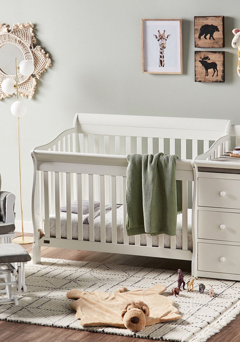 Giggles Jessica 3-in-1 White Wooden Convertible Crib with Storage (Up to 5 years)-Baby Cribs-image-13