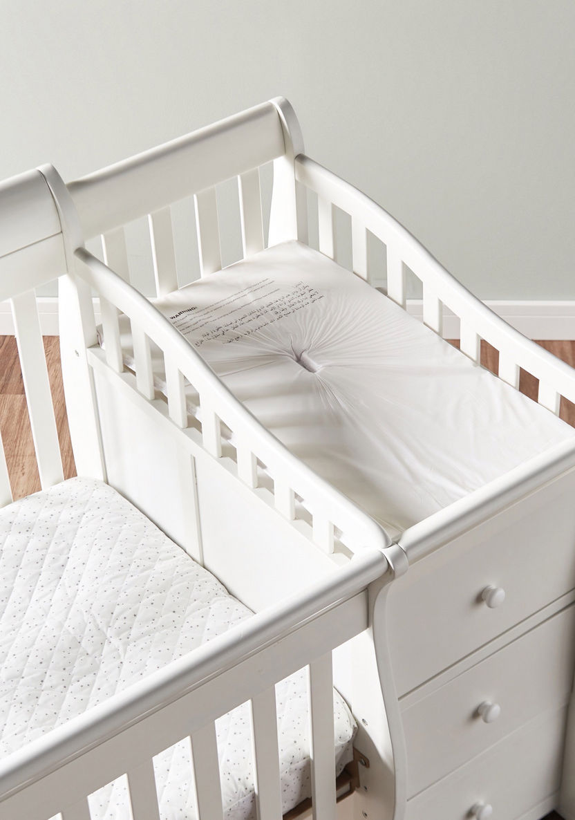 Giggles Jessica 3-in-1 White Wooden Convertible Crib with Storage (Up to 5 years)-Baby Cribs-image-7