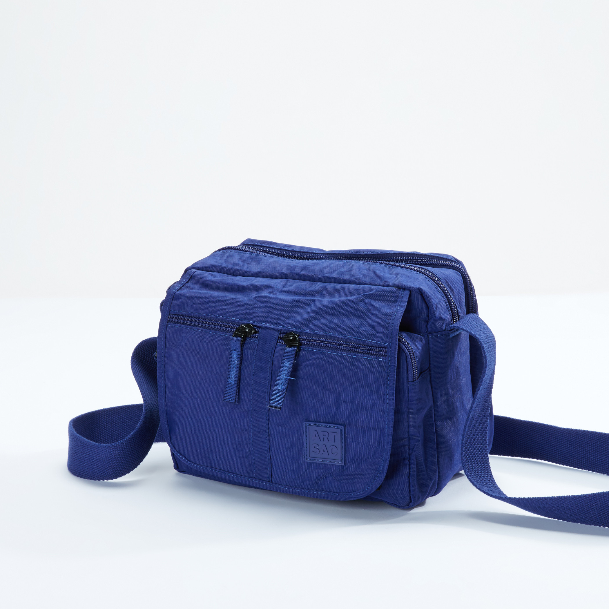 Art Sac Textured Crossbody Bag with Flap and Zip Closure-women-bagsandwallets-handbags-image-1