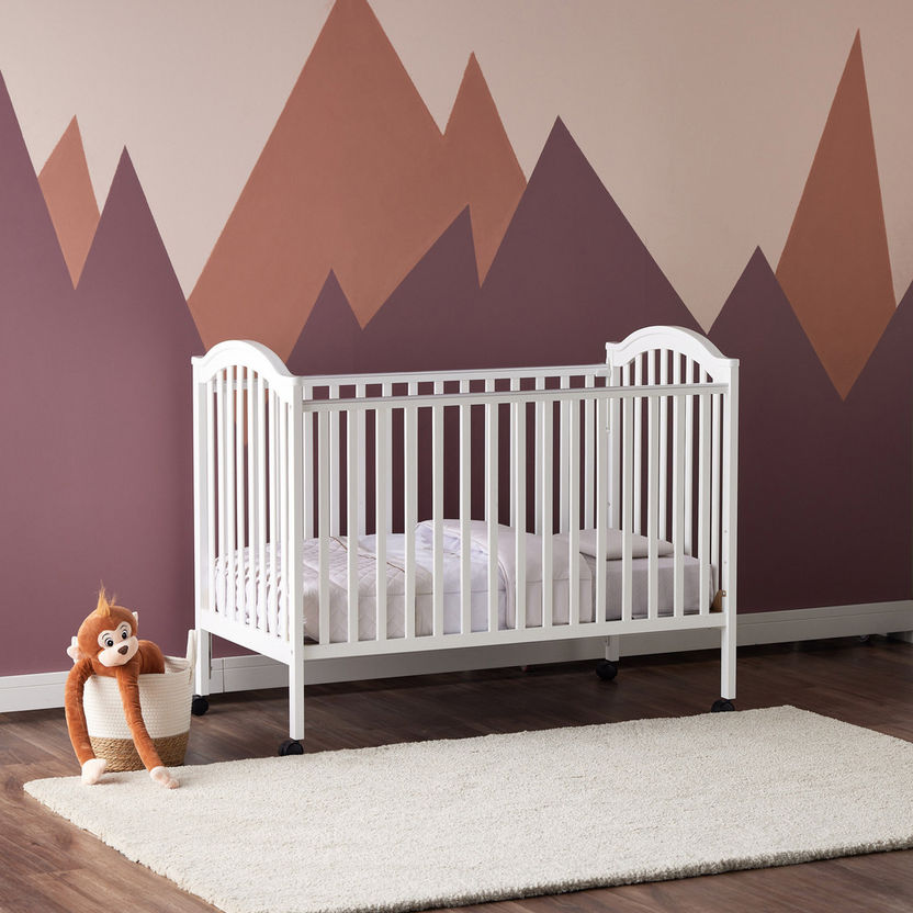 Juniors Henry Wooden Crib with Three Adjustable Heights - White (Up to 3 years)-Baby Cribs-image-0