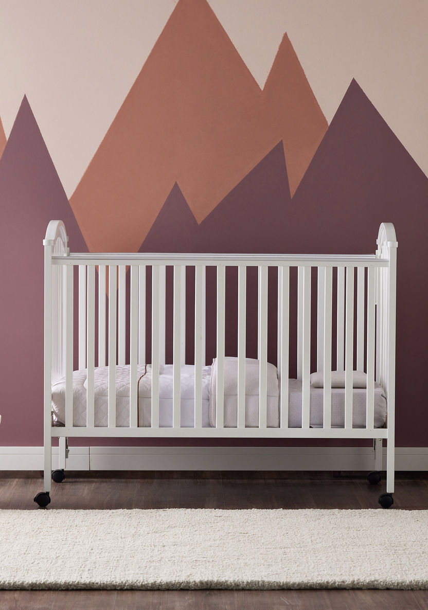 Juniors Henry Wooden Crib with Three Adjustable Heights - White (Up to 3 years)-Baby Cribs-image-1