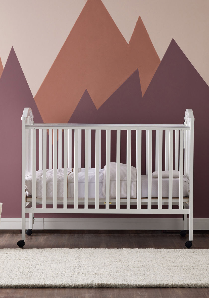Juniors Henry Wooden Crib with Three Adjustable Heights - White (Up to 3 years)-Baby Cribs-image-2