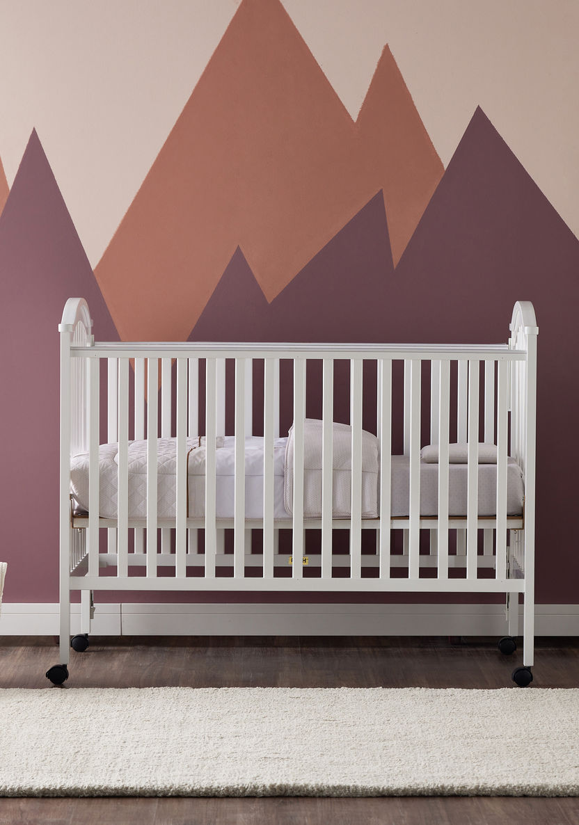 Juniors Henry Wooden Crib with Three Adjustable Heights - White (Up to 3 years)-Baby Cribs-image-3