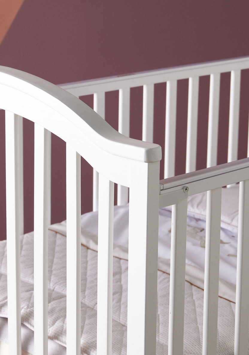 Juniors Henry Wooden Crib with Three Adjustable Heights - White (Up to 3 years)-Baby Cribs-image-6