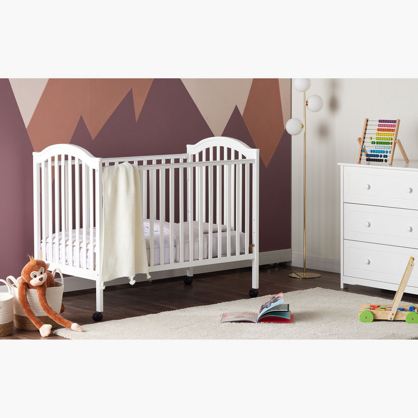 Juniors Henry Wooden Crib with Three Adjustable Heights - White (Up to 3 years)-Baby Cribs-image-8