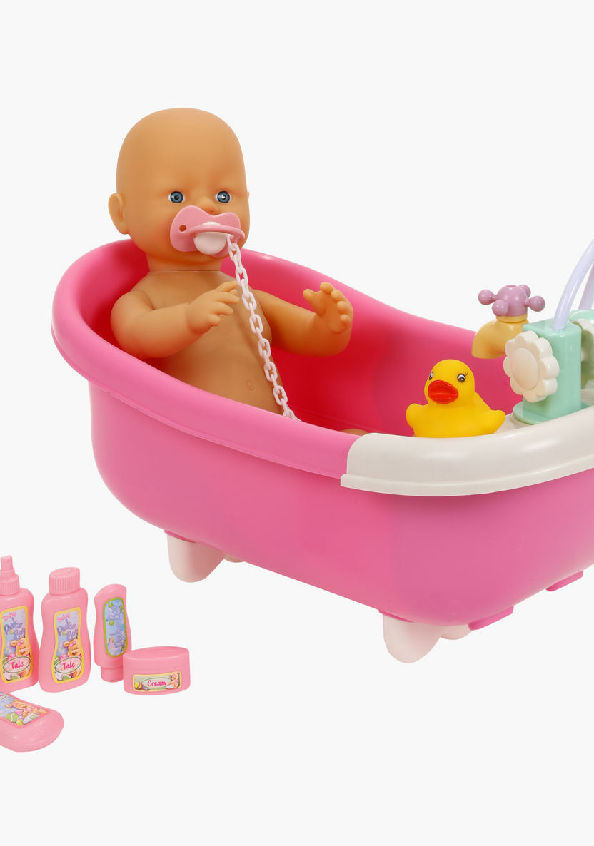 Juniors Little Cuddles Baby Bath Set-Dolls and Playsets-image-0