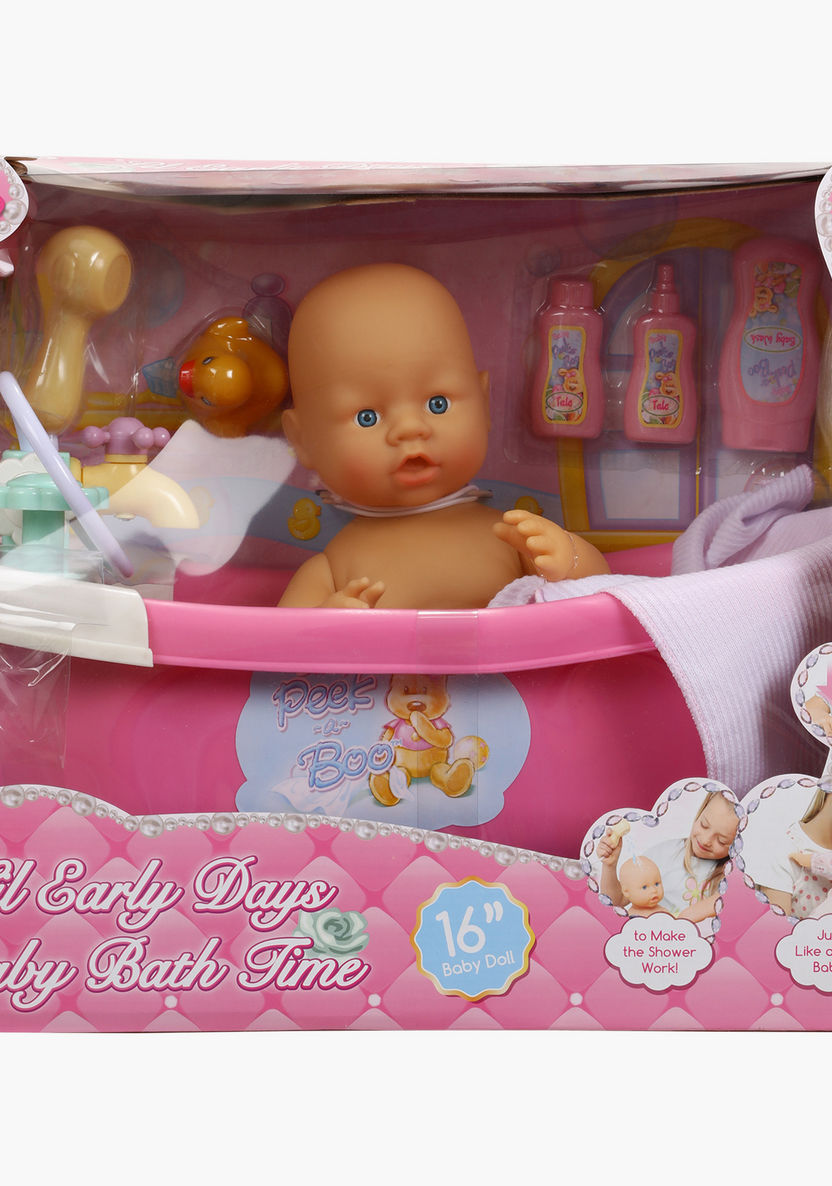 Juniors Little Cuddles Baby Bath Set-Dolls and Playsets-image-3