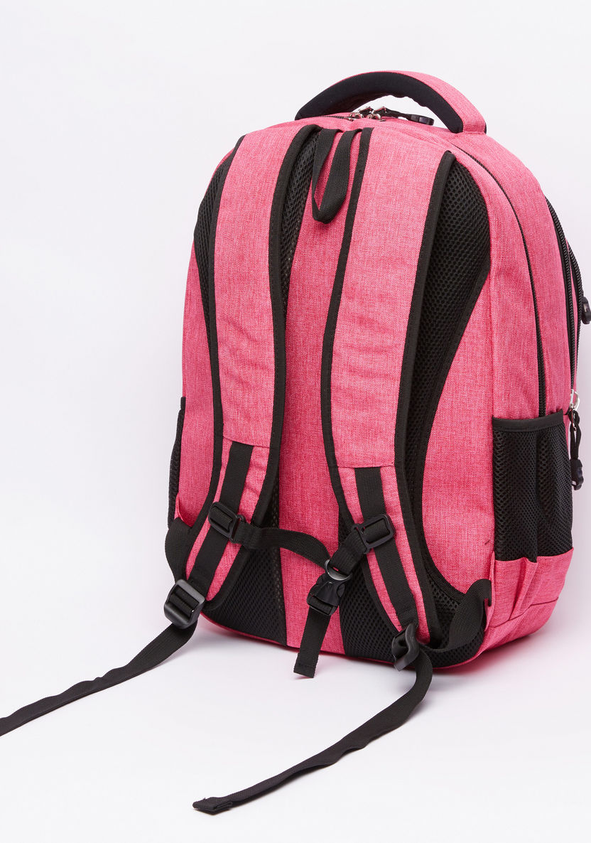 LYC SAC Textured Backpack and Pencil Case with Zip Closure-Backpacks-image-2
