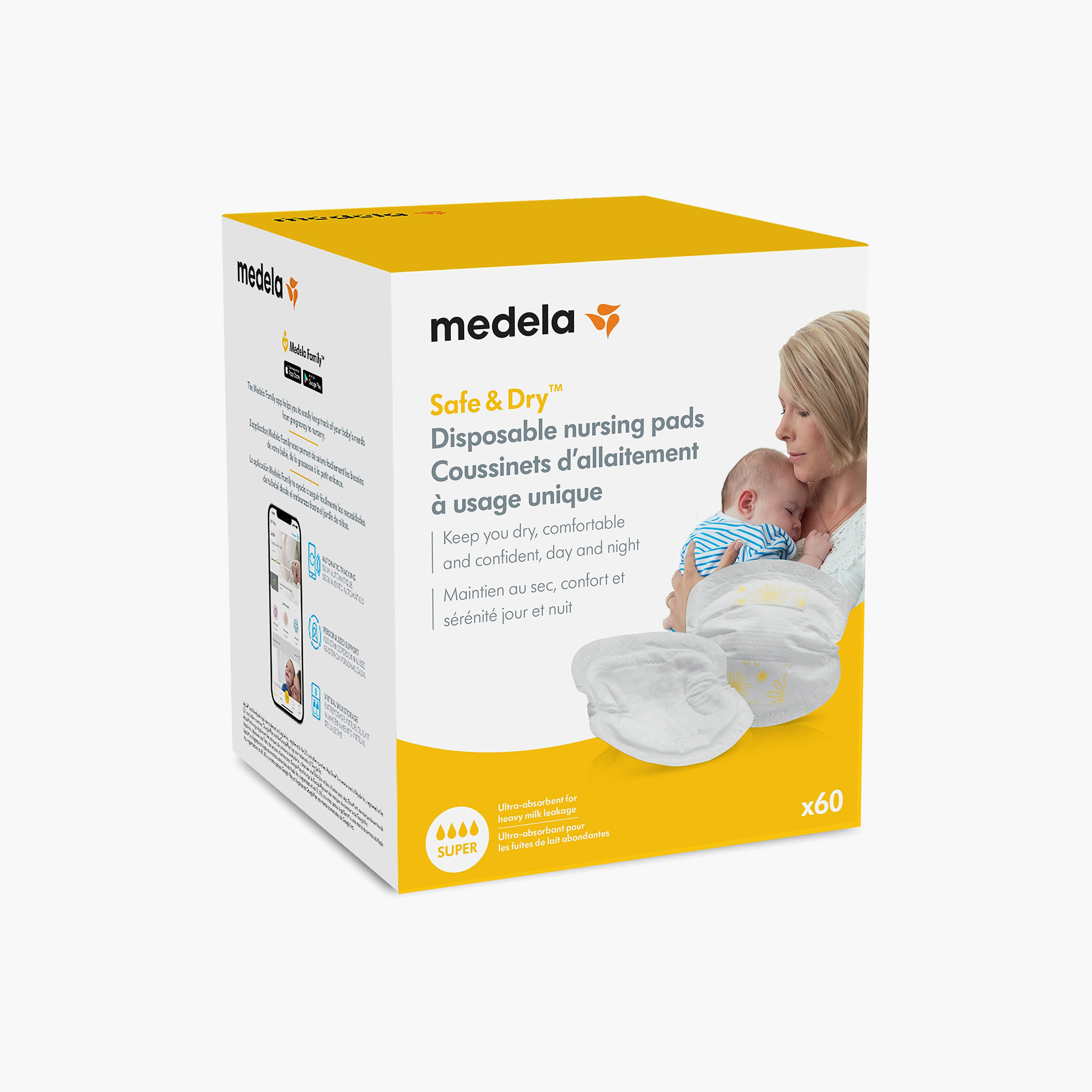 Pack of 60 Medela Breastfeeding Disposable Nursing Pads with Flexible Leak-Guards-baby-feeding-breastfeedingandcare-image-3
