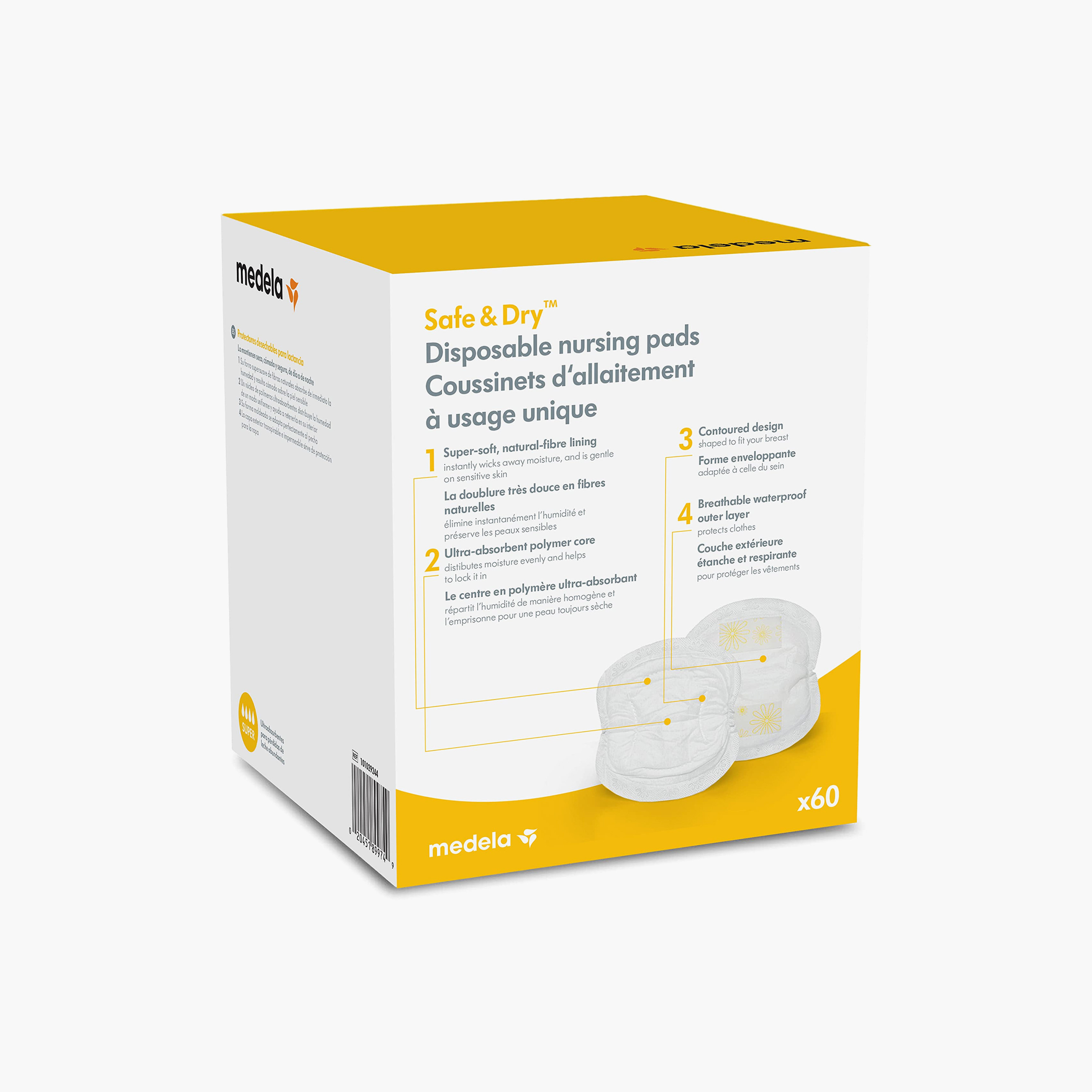 Pack of 60 Medela Breastfeeding Disposable Nursing Pads with Flexible Leak-Guards-baby-feeding-breastfeedingandcare-image-4