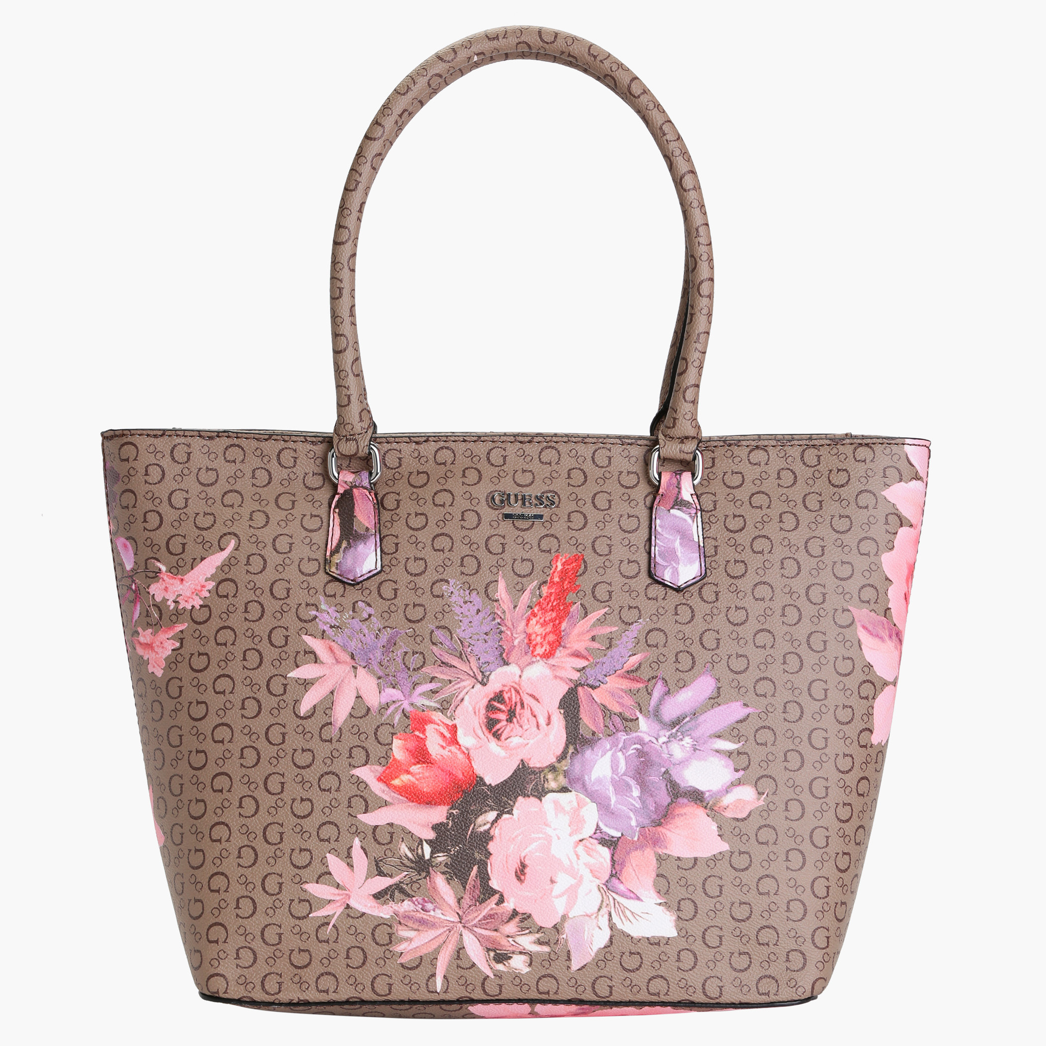 GUESS Pink Floral factory Tote Bag