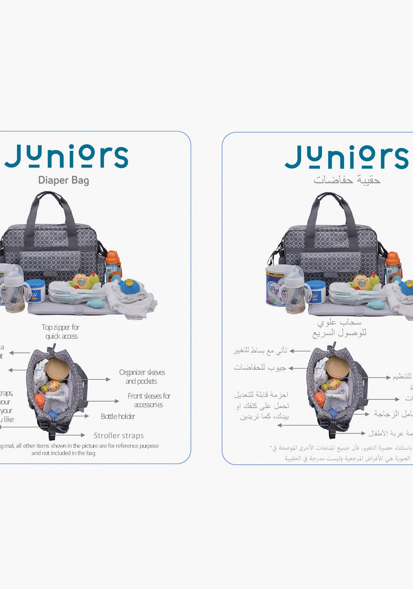 Juniors Printed Diaper Bag with Zip Closure-Diaper Bags-image-7