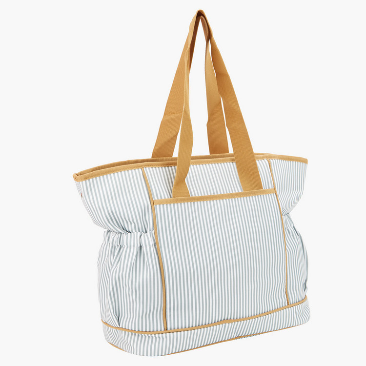 Juniors Striped Diaper Bag with Changing Mat