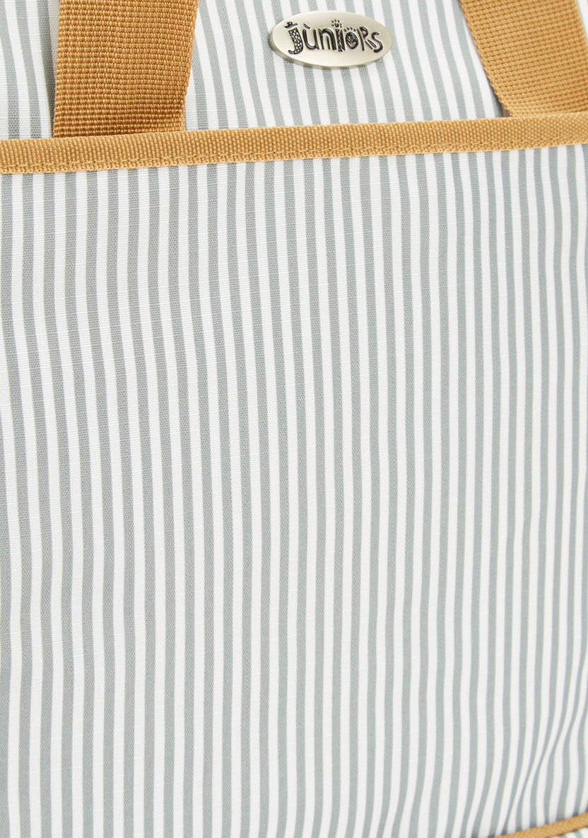 Juniors Striped Diaper Bag with Changing Mat-Diaper Bags-image-2