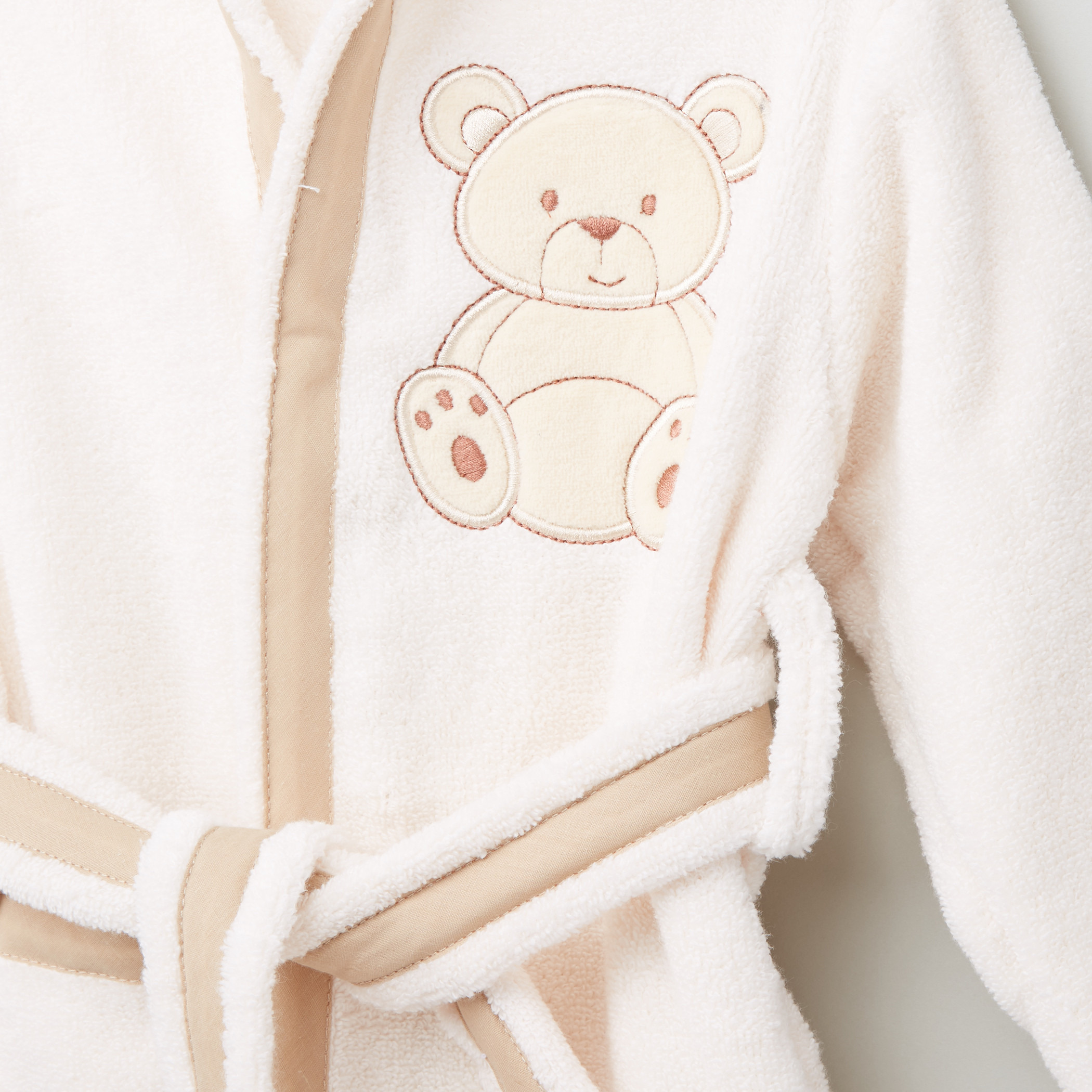 Juniors 4-Piece Hooded Bath Robe Set with Teddy Bear Applique-baby-bathandcare-towels-image-3
