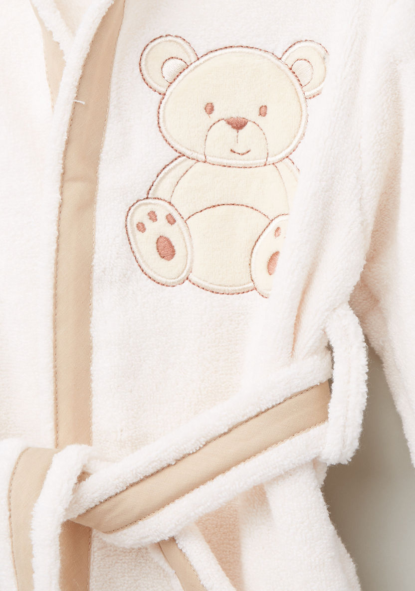 Juniors 4-Piece Hooded Bath Robe Set with Teddy Bear Applique-Towels and Flannels-image-2