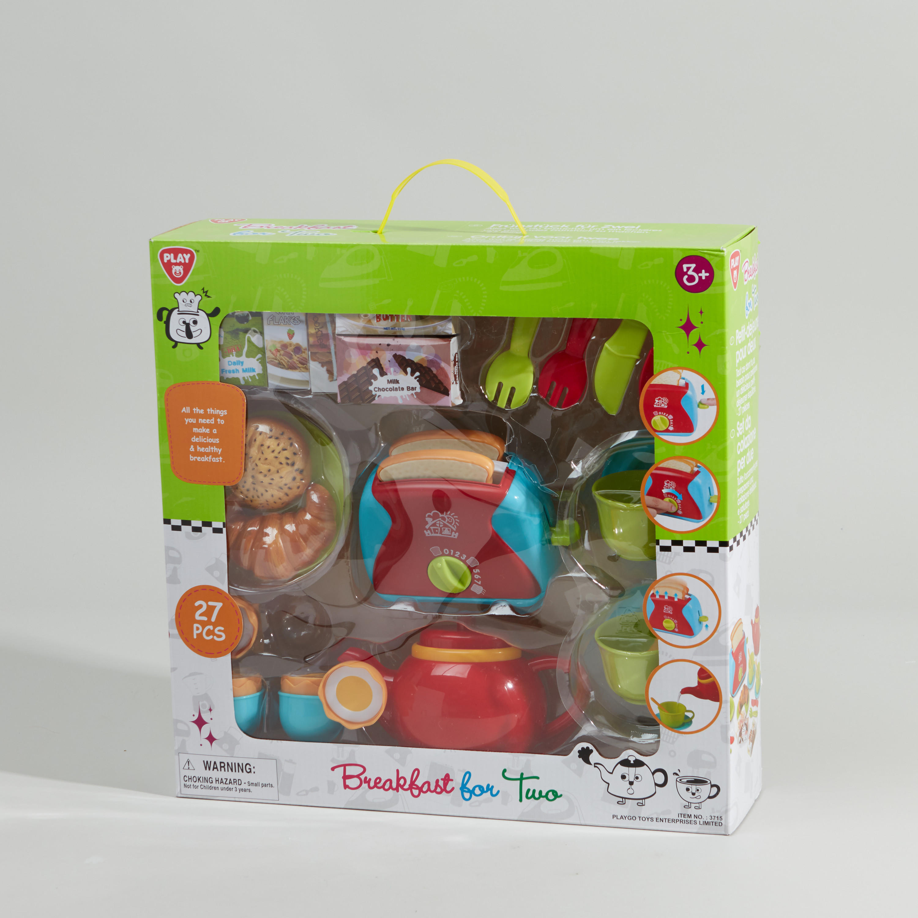 مجموعة لعب تحضير الفطور لشخصين 27 قطعة من بلاي جو-toys-roleplay-playfoods-image-3