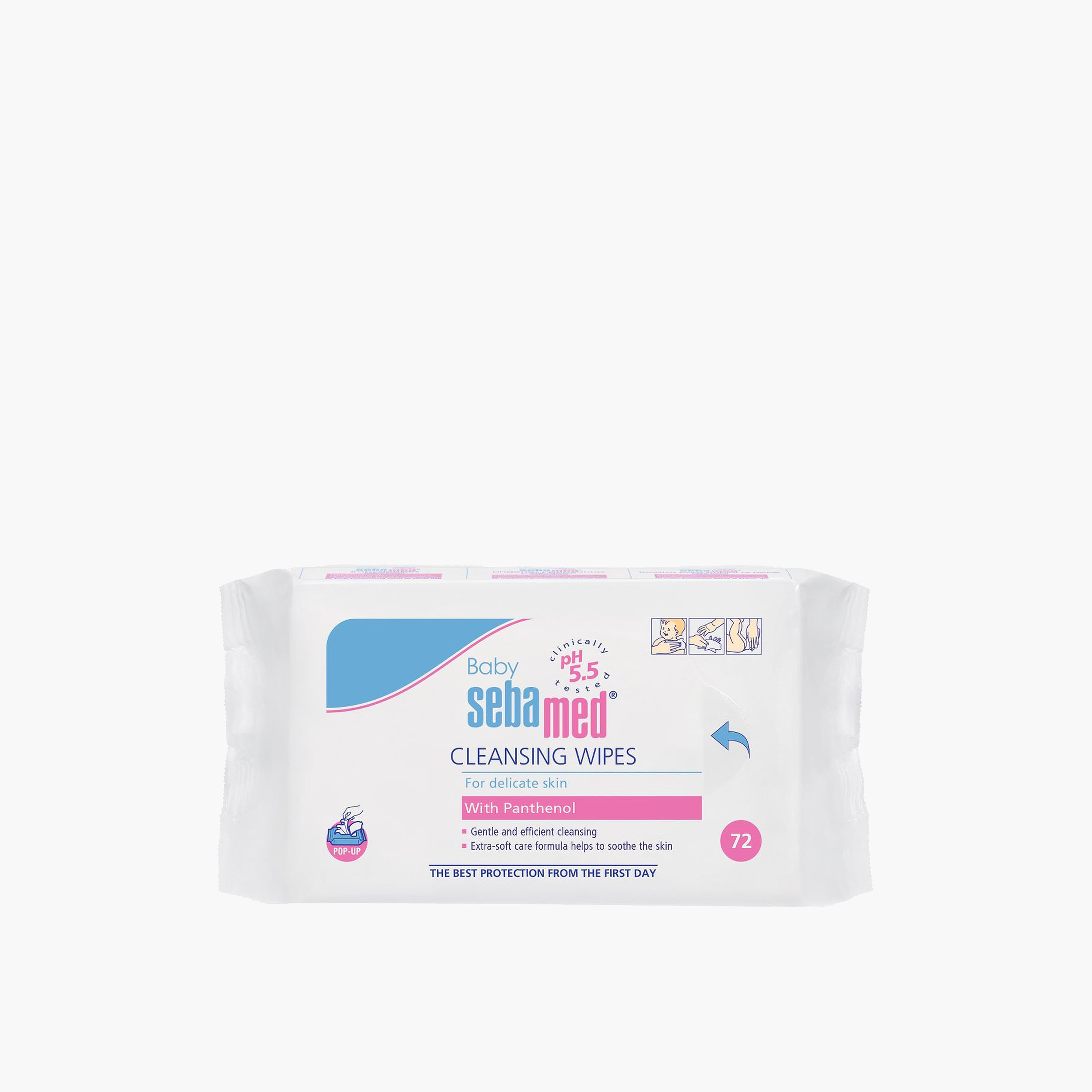 مجموعة مناديل مبللة منظفة للأطفال 72 قطعة من سيباميد-baby-diapering-babywipes-image-1