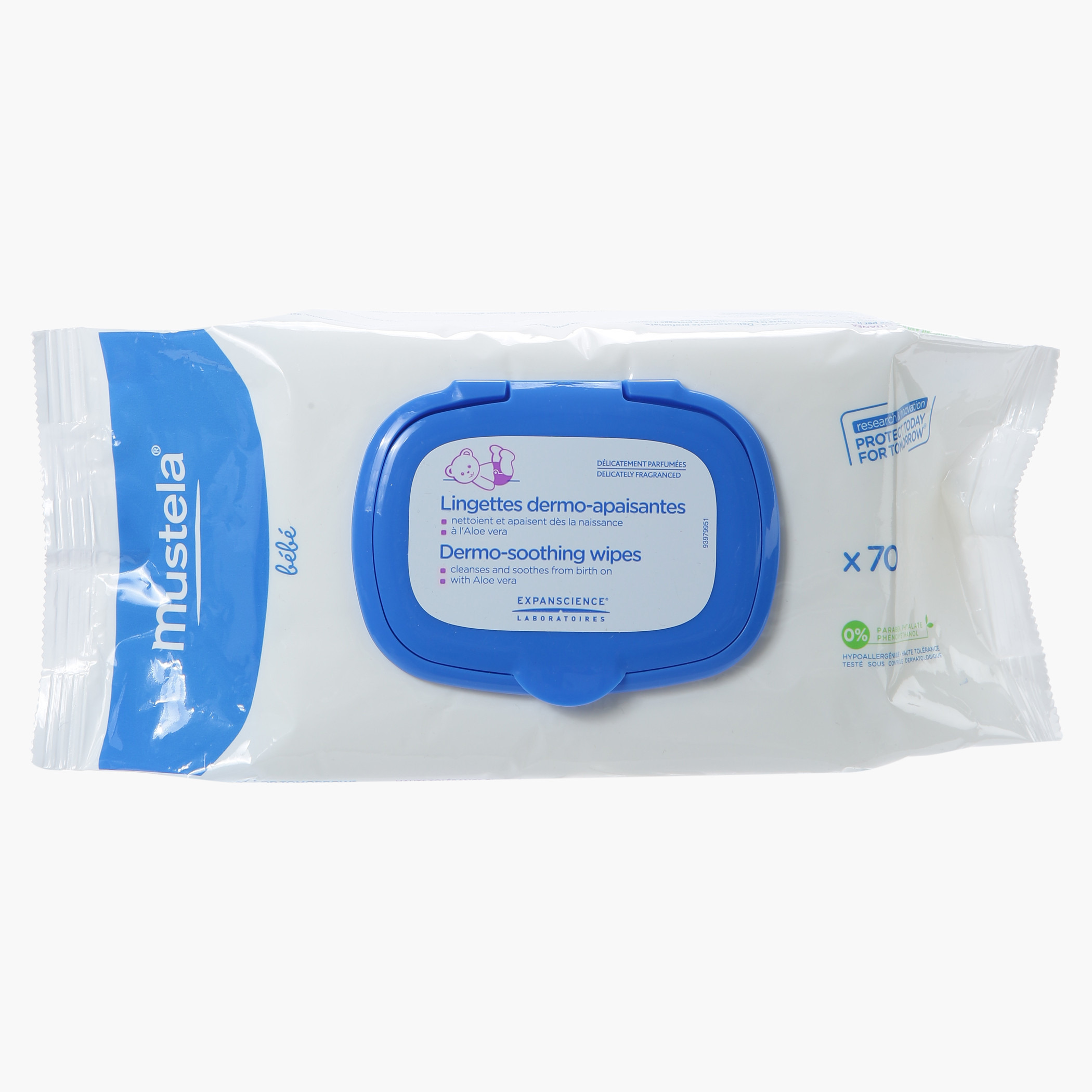 مناديل مبللة مهدئة للبشرة من موستيلا - 70 منديل-baby-bathandcare-wipes-image-1