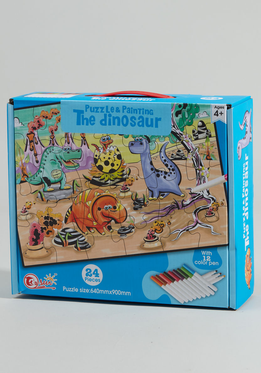 The Dinosaur 24-Piece Puzzle and Painting Set-Gifts-image-0