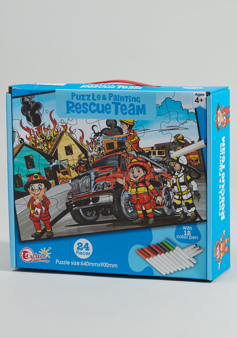 Rescue Team 24-Piece Puzzle and Painting Set-Gifts-image-0